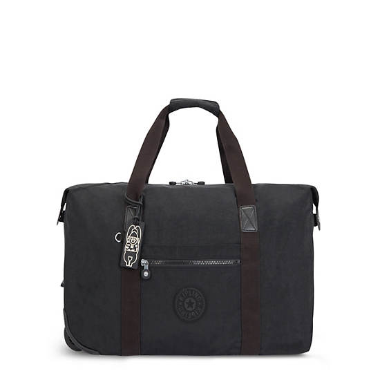 Kipling Art on Wheels Rolling Tote Bags Black Noir | CA 1778FD